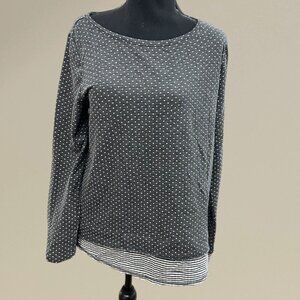 Gray Polka Dot Layered Hem Top